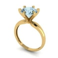 thumbnail image 2 of 2.5 ct Round Cut Natural Aquamarine Solitaire 18K Yellow Gold Womens Engagement Ring, 2 of 5