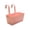 Pink, variant on Jierger 11 Inch WeatherResistant Metal Rail Planter, Rectangle Railing Hanging Flower Pot with Hooks, for Outdoor Plants Deck Fence Porch Patio Window Box Decor