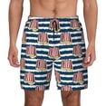 thumbnail image 2 of Picia Popcorn On Blue Lines pattern Mens Swim Trunks with Compression Liner Stretch Beach Shorts Quick Dry with Zipper Pockets No-Chafing Board Shorts-Small, 2 of 9