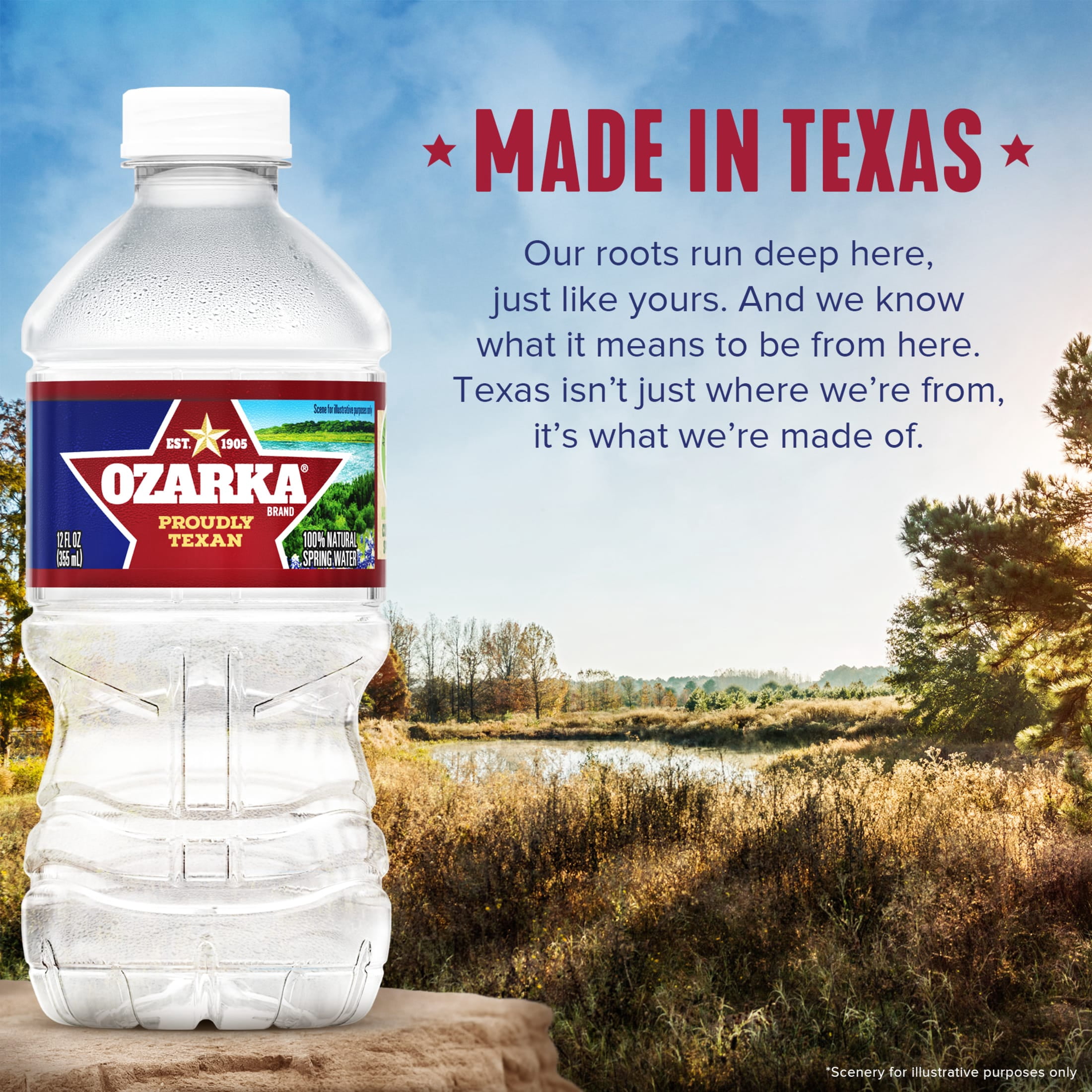 (2 pack) Ozarka Texas Spring Water, 12 fl oz, 12-pack Plastic Bottles