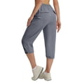 thumbnail image 7 of Capris for Women Quick Dry Elastic Waist Straight Leg with 6 Pockets Lightweight Casual Summer Hiking Pants, M, 7 of 7