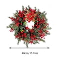 thumbnail image 3 of BUTASY Christmas Wreath Christmas Rattan Wreath Decoration Artificial Poinsettia Pines Branches And Berries Door Hanging Wall Decoration Holiday Decorative Wreath, 3 of 6