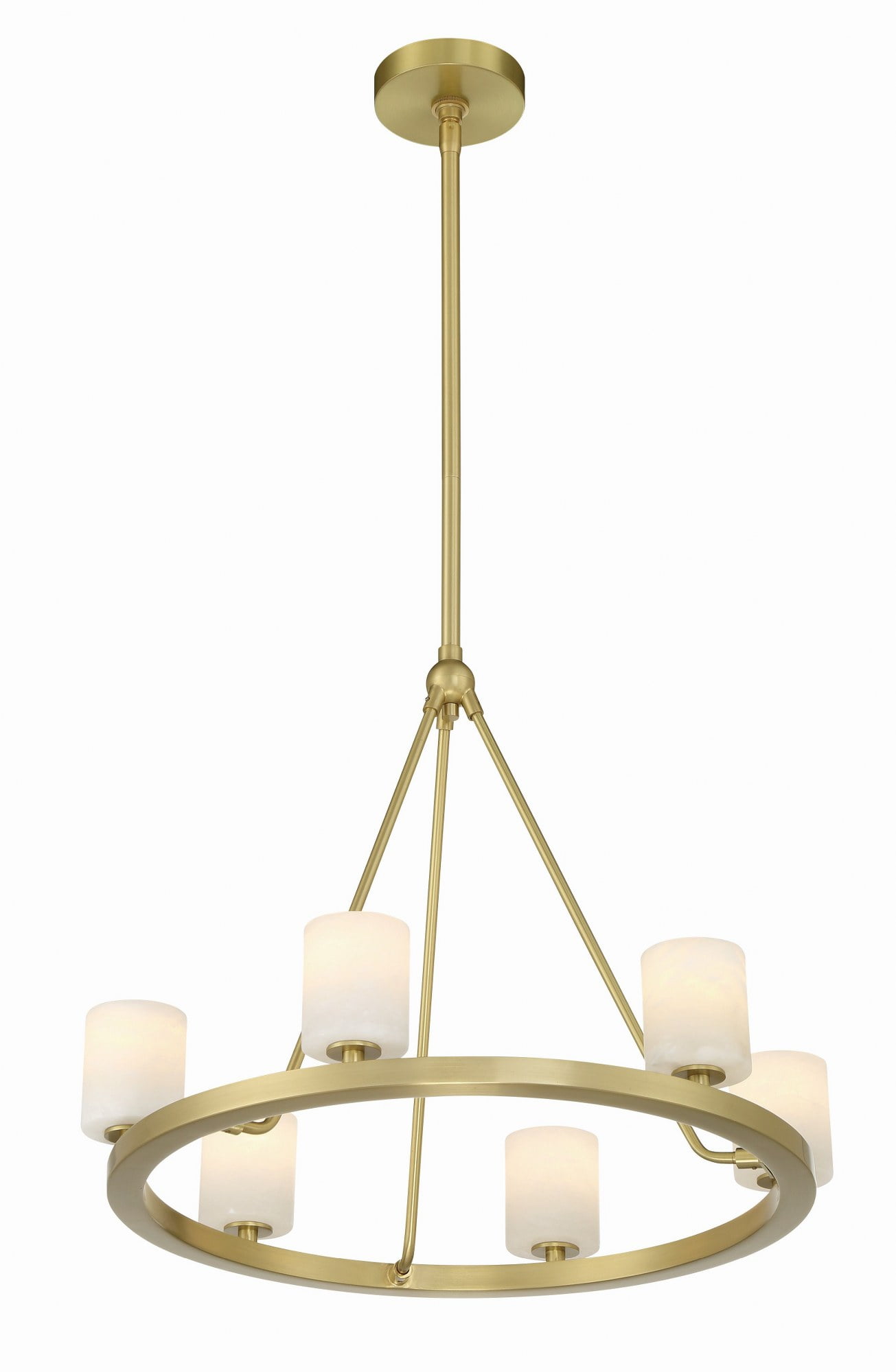 Crystorama Aragon 6 Light Soft Brass Chandelier - 22.75"W x 18"H x 24"D