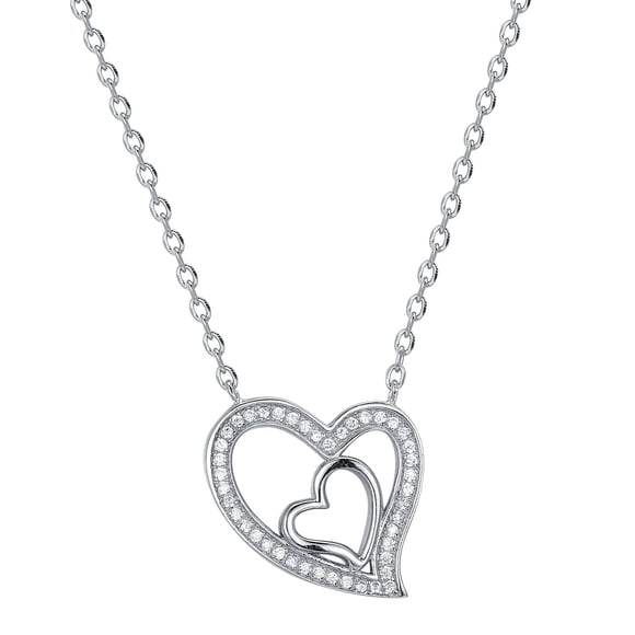 S925 Sterling Silver Lucky Love Heart Necklace for Women Daughter Girlfriend