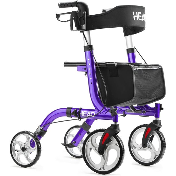 HEAO Rollator Walker for Seniors,10" Wheels Walker with Cup Holder