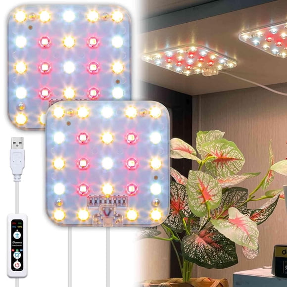 DOMMIA Grow Light, 3-Pack Warm White Dimmable Grow Light for Indoor Plants Full Spectrum, LED Plant Light with Timer 6/12/16H, Pl