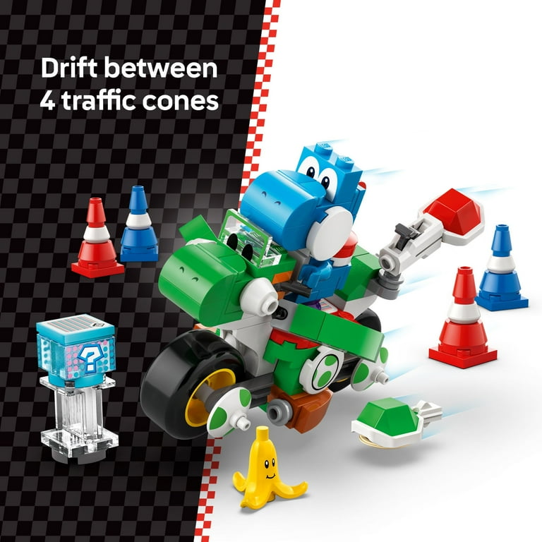 LEGO Super Mario: Mario Kart Yoshi Bike - Building Toy Set for Kids, Boys and Girls, Ages 7+ - Mario Kart Toy for Fans with Blue Yoshi - Gift Idea for Birthdays - 72031