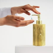 Bathroom Accessories Set, Toothbrush Holder, Soap Dispenser, Gold, Ceramic, 4 Piece