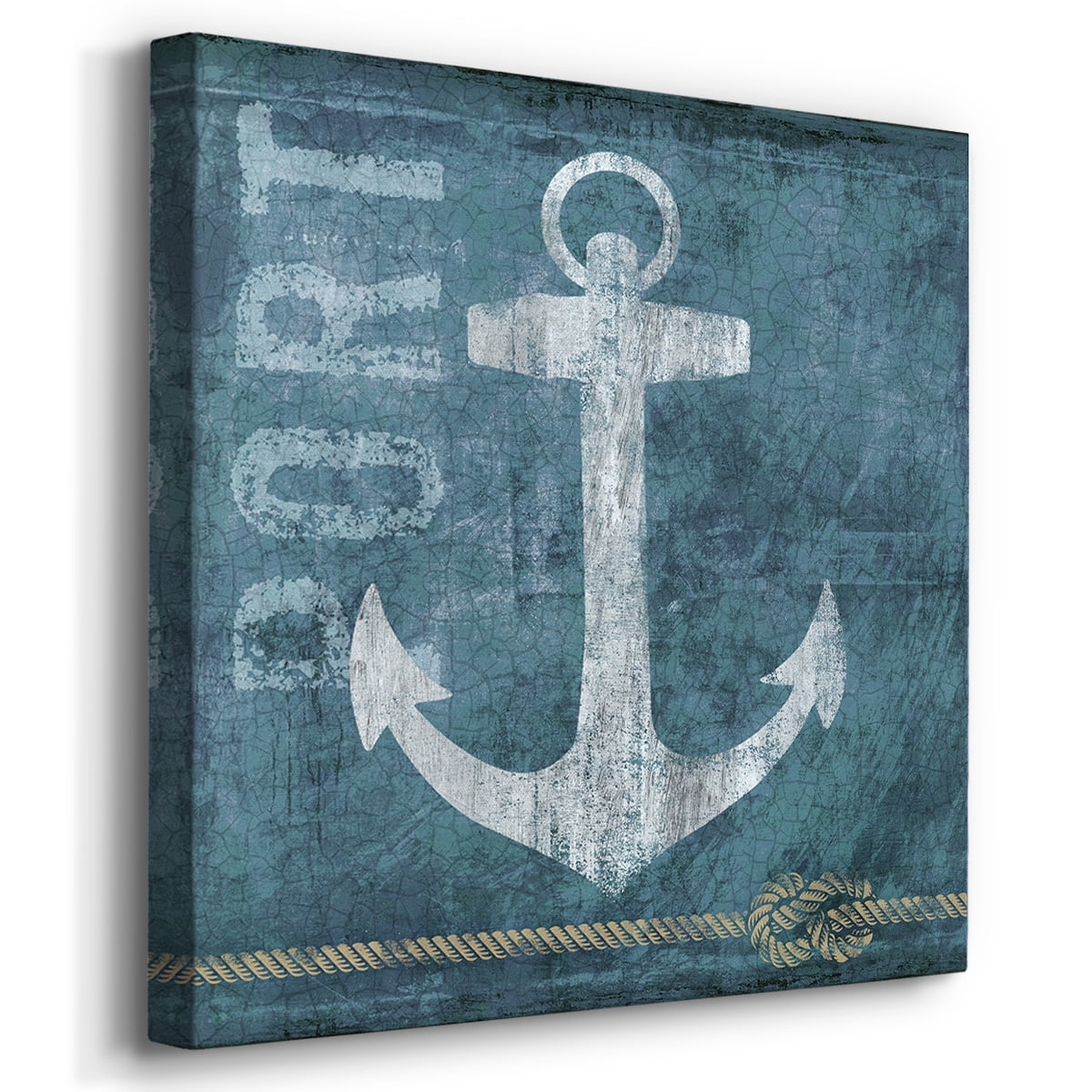 Bathroom Wall Décor Nautical Pictures Prints Sea Animals Navy Blue Canvas Wall Art 12 x 12 inches, Set of 4 Framed on Solid Wood Artwork for Home Cabin Office
