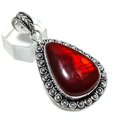 thumbnail image 2 of Natural Red Labradorite Gemstone Handmade 925 Sterling Silver Pendant 2.21", 2 of 2