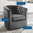thumbnail image 5 of Tufted Armchair Accent Chair, Velvet, Dark Grey Gray, Modern Contemporary Urban Design, Living Lounge Room Hotel Lobby Hospitality, 5 of 8