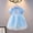 Blue, variant on Little Girls Elsa Princess Dress Summer Short Sleeve Costume Halloween Cosplay Dress up