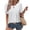 White, variant on TAGOLD Summer Casual Tops,Plus Size T-shirt Blouse for Womens, Fashion Women's Casual Solid Color Short Sleeve Round-Neck Blouses Shirts
