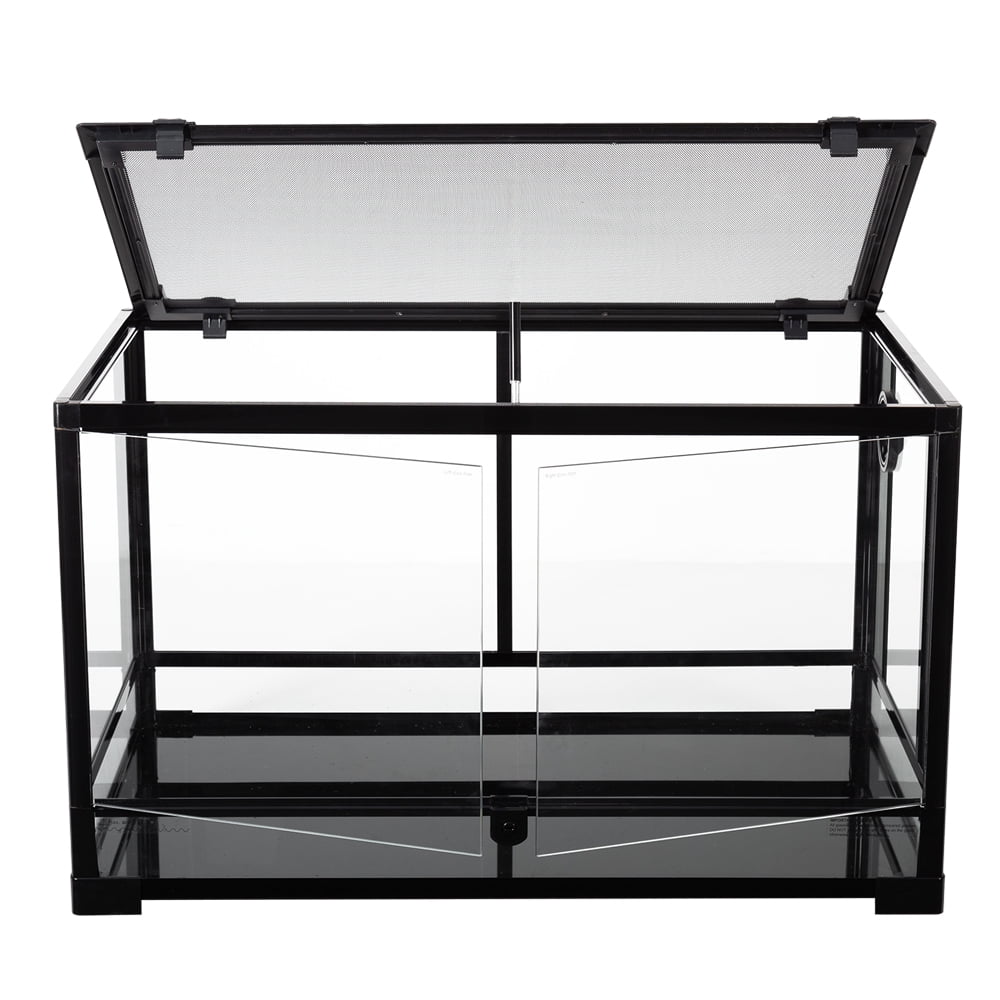 Guzzlo Tempred Glass Reptile Tank 40 Gallon, Black