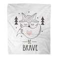 thumbnail image 1 of SIDONKU Throw Blanket Warm Cozy Print Flannel Baby Scandinavian for Nursery Cute Fox Star Girl Comfortable Soft for Bed Sofa and Couch 50x60 Inches, 1 of 1