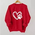 thumbnail image 7 of Women's Valentine's Crewneck Sweatshirt Sunburst Heart Print Long Sleeve Pullover for Romantic Evenings Red-2 XS, 7 of 7