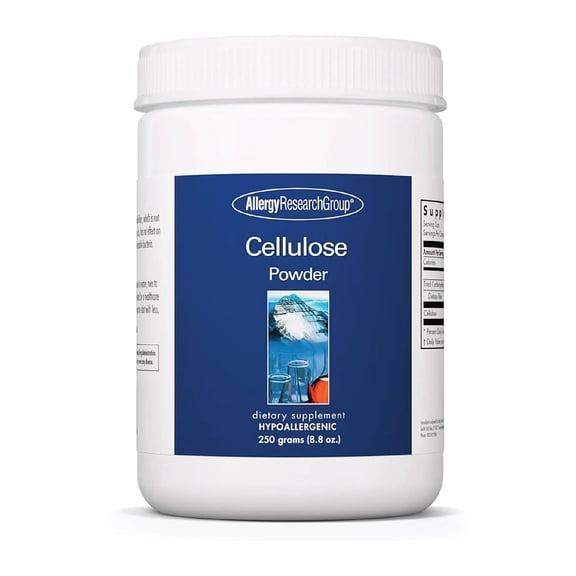 Allergy Research Group Cellulose Powder - Microcrystalline Cellulose Powder, 2000mg Insoluble Fiber Supplement, Powdered Cellulose, Non-Fermentable, Hypoallergenic - 8.8 Oz