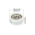 thumbnail image 2 of Uxcell Nylon Pulley Wheel 8x26x11mm 608zz Bearing Sliding Conveyor Roller Wheel, White, 6 Pack, 2 of 5