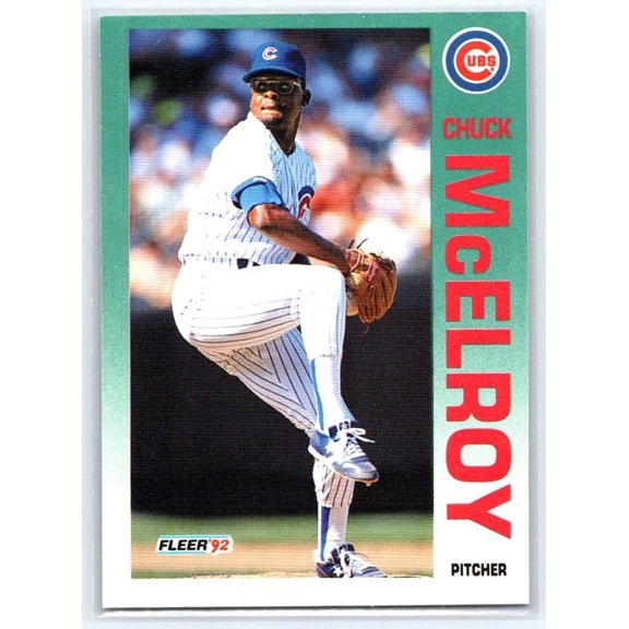 Near Mint 1992 Fleer Chuck McElroy #388 Chicago Cubs Baseball Card