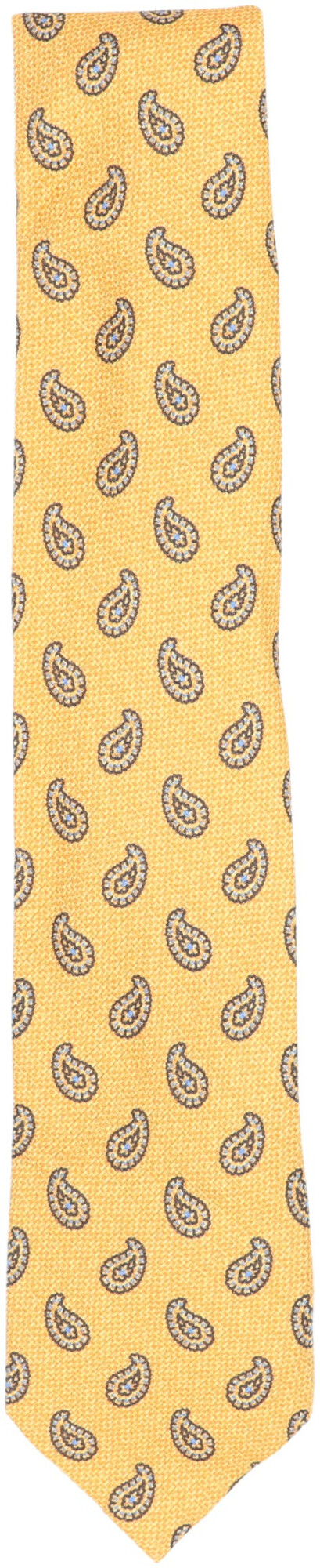 Ermenegildo Zegna Men's Orange Blue Brown Small Paisley Print Tie Necktie  One Size