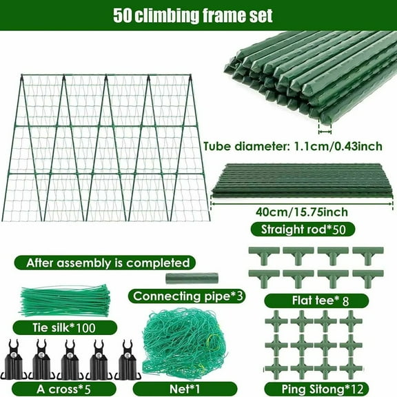 1 Set A-shaped Metal Cucumber Trellis: Easy Installation Plant Support!