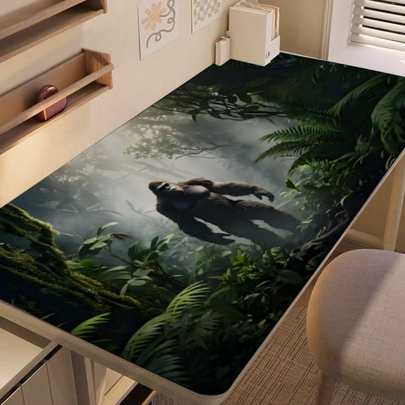 Bigfoot Big Foot-themed extra-large Non-Slip Base leather Desk Table mat—versatile for computer desks, dining tables, and more.12"x24"(30X60cm）