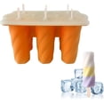 thumbnail image 1 of Moldes de paletas con tapas y palitos de madera, molde de silicona para hacer hels de 10 cavidades, fabricante de hielo de fácil liberación (naranja), 1 of 3