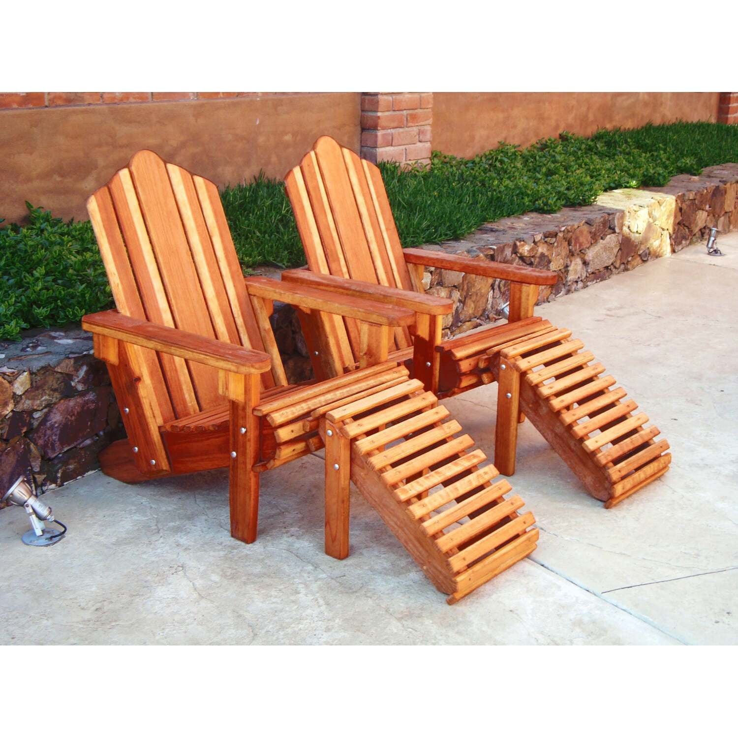 Best Redwood 36" Solid Wood Adirondack Chair in Natural Heart Stain