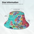 thumbnail image 5 of Kdxio Reflective Bucket Hat - Cartoon Map Of Europe Print Bucket Hat for Men,Women, 5 of 9