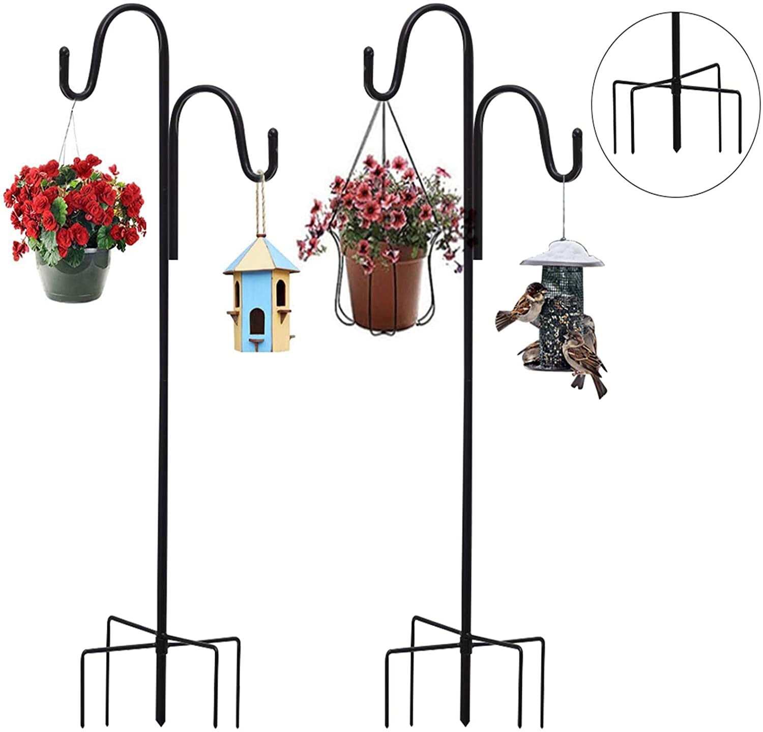 Multipurpose Metal Shepherd Hook for Hanging Bird Feeder Flower Basket 12 Pack 