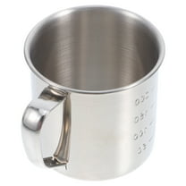 LEORX Kids Metal Cups Silver Stainless Steel Graduated Design Unbreakable With Ergonomic Handle 1Pack