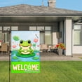 thumbnail image 3 of Jbralid Welcome Frog Garden Flag With Lily Pads And Flowers For Spring Summer Home Outdoor Garden Yard Door Decor 12x18 inch, 3 of 5