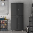 thumbnail image 6 of EastVita Large 71 Inch Garage Storage Cabinet 4-Tier Metal Locker with Lockable Wheels Adjustable Shelves Black, 6 of 8