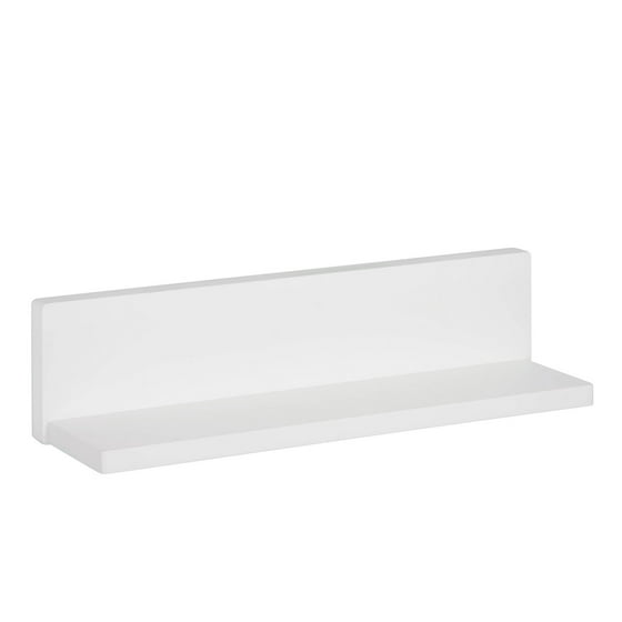 Honey Can Do Wooden LShape Wall Shelf with 15lb Capacity, White