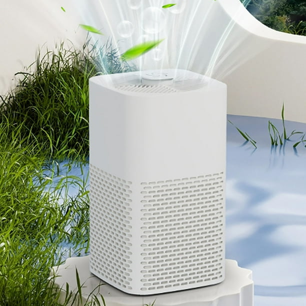 Purificador de aire USB con filtro HEPA y aromaterapia • 50m³/h • 3 ajustes de velocidad • Blanco/azul • 12x12x20,5cm • Alimentado por USB