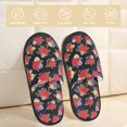 thumbnail image 2 of Fotbe Red Rose Flower Pantuflas Peludas para Mujer con Estampado, Zapatillas de Peluche, Zapatos de Invierno para Casa, Uso Interior y Exterior-Large, 2 of 8
