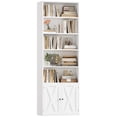 thumbnail image 6 of Hiphuta 82.3" Tall Bookcase with Doors, 5-Tier Bookshelves with Storage, 23.6"W Display Shelf with 2 Doors for Home Office, Living Room, White, 6 of 7