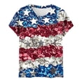 thumbnail image 4 of asdoklhq Fourth Of July Shirts for Women Oversized Tshirts Women's Casual and Fashionable Printed T-shirt with Round Neck and Short Sleeved Top Silver M, 4 of 6