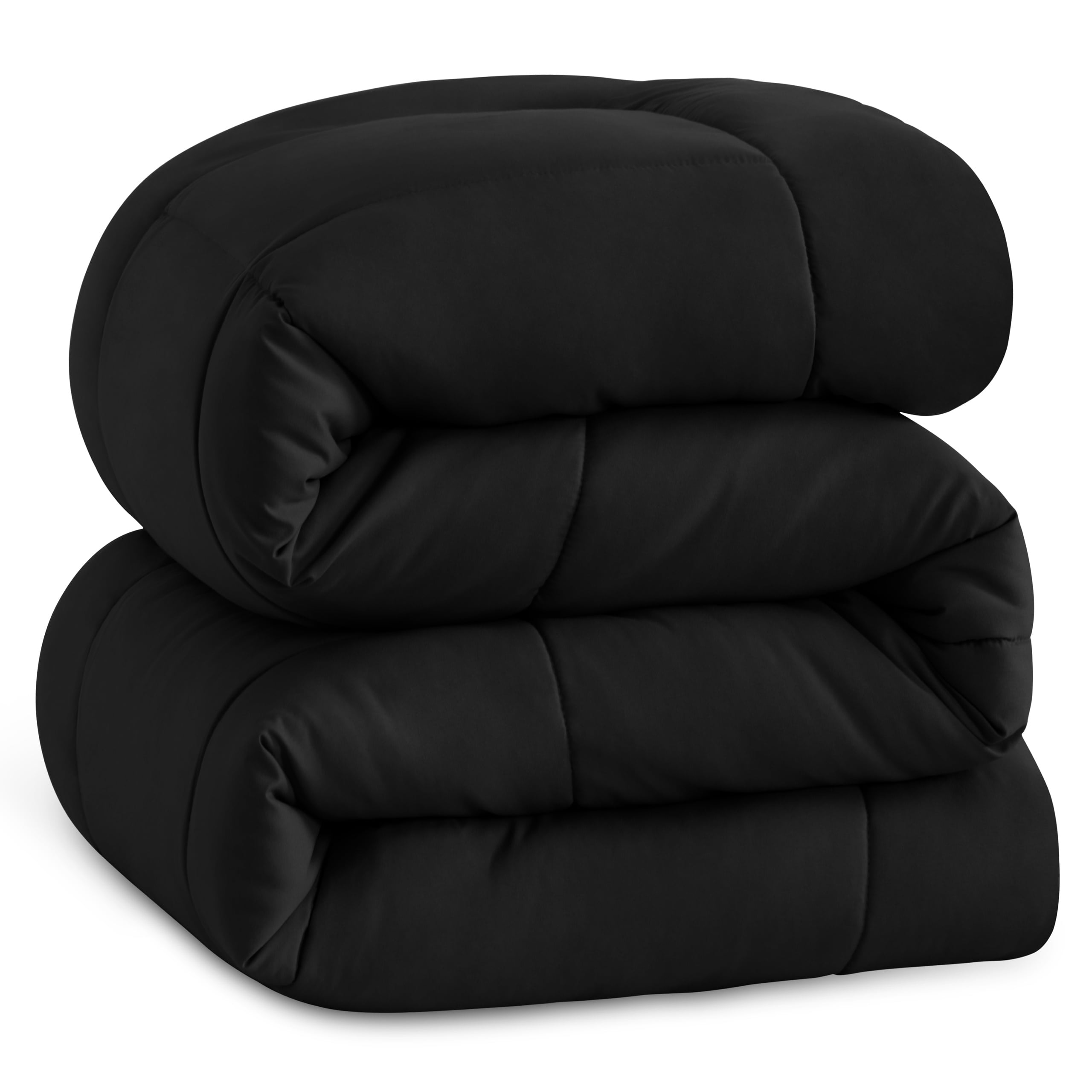 Ntbay Twin Size Down Alternative Comforter Duvet Insert, All Season Reversible Quilted Bedding with Corner Tabs, Breathable, 68x90 inches, Black