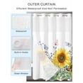 thumbnail image 2 of No Hook Cloth Fabric Shower Curtain with Snap in Liner, Sunflower Waterproof Shower Curtains Set with See Through Top Window, Yellow Floral Summer Botanical Bath Curtains Shower 72"x72", 2 of 6