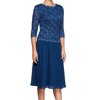 Alex Evenings Women's Dress Royal Petite Floral Sheath