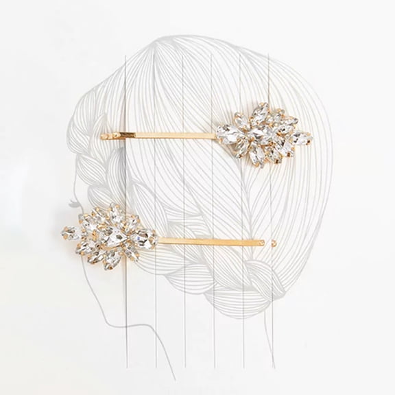 FONDOTIN 5Pcs Golden Bridal Hair Pins Metal Bobby Pin Set for Wedding Hair Decoration