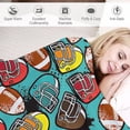 thumbnail image 6 of Football Rugby Blanket Soccer Sports Throw Blanket Colorful Ball Gifts for Girls Boys Kids Football Lovers Adults Woman Adults Soft Warm Plush Fleece Flannel Blanket Decor for Couch Sofa Bed 50"x60", 6 of 6