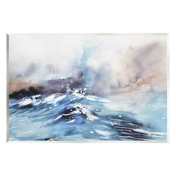 Abstract Crashing Ocean Waves Coastal Painting Unframed Art Print Wall Art