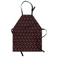 thumbnail image 1 of Red and Black Apron Abstract Pattern Minimalistic Modern Design with Curvy Dotted Lines, Unisex Kitchen Bib Apron with Adjustable Neck for Cooking Baking Gardening, Scarlet Black White, by Ambesonne, 1 of 3