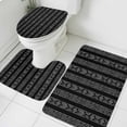 thumbnail image 3 of Black Striped Bath Mat 3 Piece Bathroom Rug Set, Modern Abstract Art Geometric Stripes Non Slip Bath Rug Contour Mat and Toilet Lid Cover, Absorbent Shower Mats Soft Bath Rugs and Mats Sets, 3 of 8