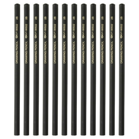 Uxcell 12Pcs 2B Drawing Pencils for Sketching, Hexagonal Sketch Pencils for Drawing Writing Art Sketching Artists Beginners, Black
