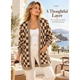 thumbnail image 6 of Eytino Cardigans for Women Color Block Plaid Oversized Sweaters Long Sleeve Open Front Knit Cardigan Fall Winter Outwear, 6 of 10