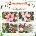 thumbnail image 3 of 6ft Prelit Xmas Garland, Adeeing Christmas Garland with Lights for Mantle with Timer 20 LED Lights Ball Ornaments Bows, Indoor Outdoor Decorations For Fireplace Stairs Railing 8 Lighting Modes, 3 of 8