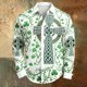 thumbnail image 1 of Ceisia Men's St. Patrick's Day Celtic Cross Shirt | Stretchy Relaxed Long-Sleeve Turndown Collar Casual Top Gift, 1 of 3